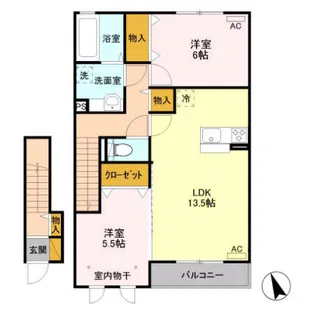 エスプリ メール B【2階】の間取り