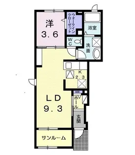サニーサイド大野A【1階】の間取り