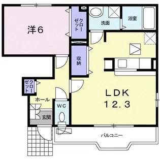 エルミタージュ【1階】の間取り
