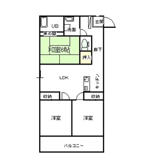 ラセーヌ中村【5階】の間取り