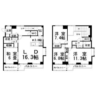 芦野マンション【6階】の間取り