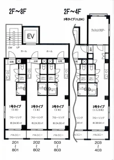 熊谷朝日第三ハイツ【2階】の間取り