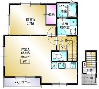 カーサユシェット【2階】の間取り