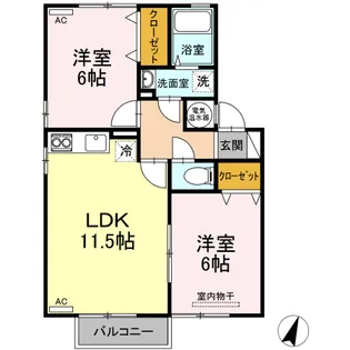 オーシャンソレイユ D【2階】の間取り