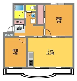 若宮ハイツ【1階】の間取り