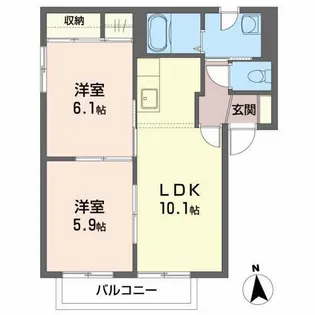 アーバンハイツT I【2階】の間取り