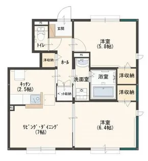 パナヴィレッジ【1階】の間取り