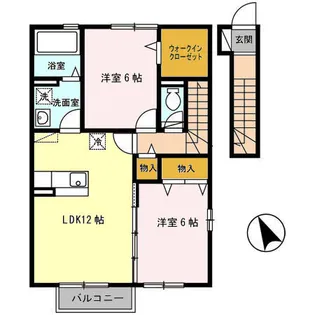 セジュール聖天 A【2階】の間取り