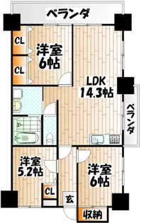 グリーンハイツ足立【4階】の間取り