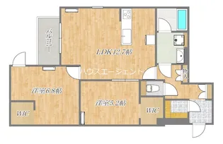 2LDKの間取り画像