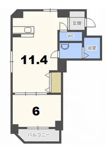 1LDKの間取り画像