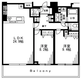 東京都港区西麻布4【マンション】の間取り