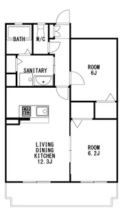 2LDKの間取り画像