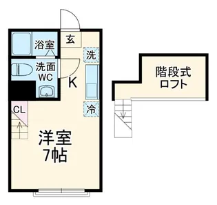 ハーミットクラブハウスパーシーズA【1階】の間取り
