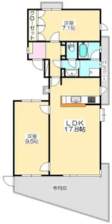 ラフォーレ石清尾【1階】の間取り