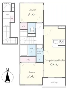 Rainbow.Frea谷沖【3階】の間取り