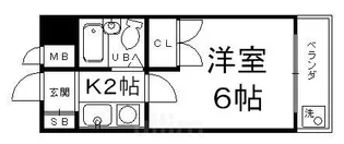 サンハウス伏見【1階】の間取り