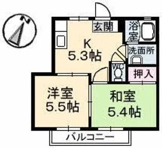 ベルヴュ貴船【1階】の間取り