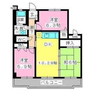 サンスーシー桜台【6階】の間取り