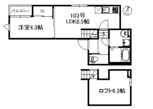 ステーブル佐賀【1階】の間取り