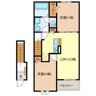 シェルト クレーテ津【2階】の間取り