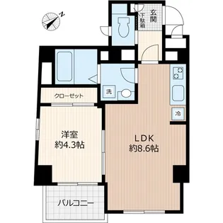 ソシア恵比寿【7階】の間取り