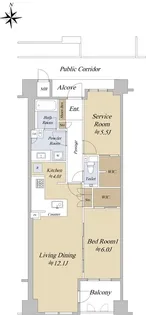 ローレルコート京都御所東【3階】の間取り