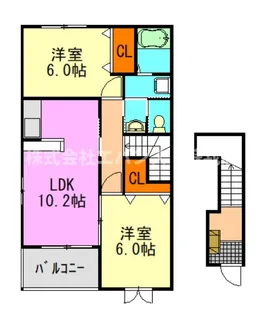 パークヒルハイツB【2階】の間取り