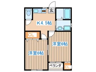 鈴木コ-ポ【1階】の間取り