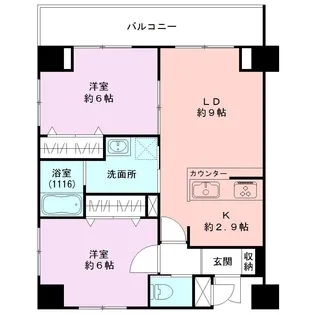 リヴェール女池【4階】の間取り
