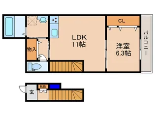 ウエストコミタリアI【2階】の間取り
