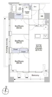 プロシード池上【3階】の間取り