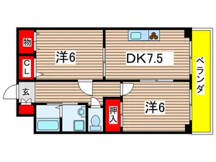 ボヌ-ルI【2階】の間取り