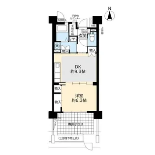 UR奈良学園前・鶴舞【1階】の間取り