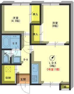 マロニエハイツ【1階】の間取り