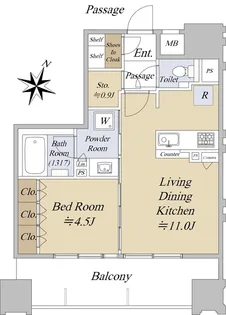 アクシルコート日本橋本町【9階】の間取り