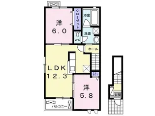 ベラカーサ セコンド【2階】の間取り