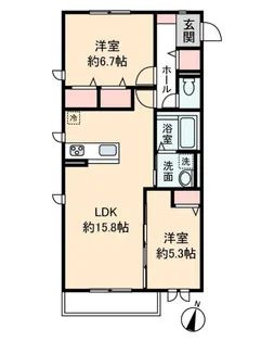 パークサイド相生A【2階】の間取り