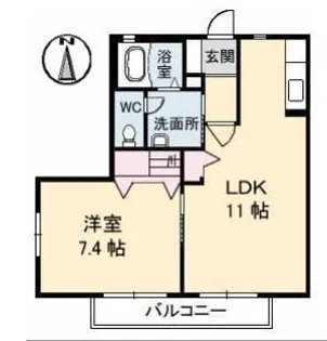 メゾン・アンジュA【1階】の間取り