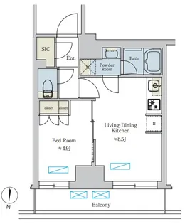 Brillia ist 池尻大橋【6階】の間取り