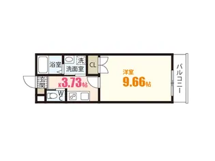 M テラス上安A棟【3階】の間取り