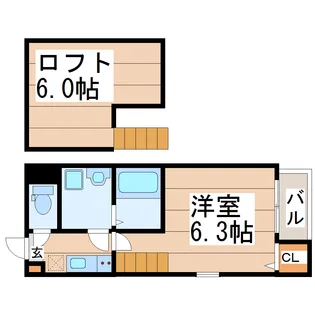 ハーモニーテラス旭丘堤III【2階】の間取り