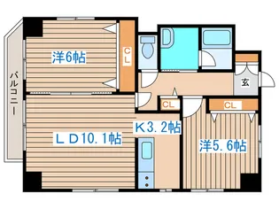 クレストパレス白石【9階】の間取り