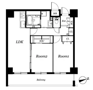 レジディア西天満【3階】の間取り