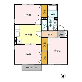 クレールパピヨンN B【1階】の間取り