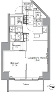 パークハビオ恵比寿【8階】の間取り