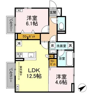 ウエストアーチ【2階】の間取り