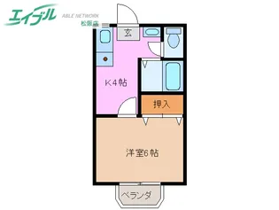 カレッジハウス中村【2階】の間取り