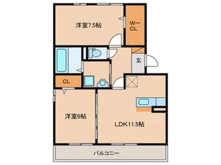 メイプルコート【3階】の間取り
