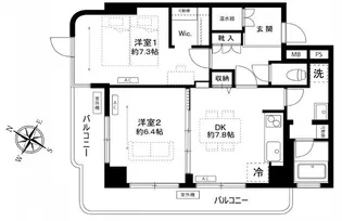 ホワイトパレス【6階】の間取り